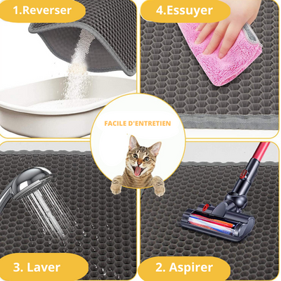 Tapis litière pour chat lavable